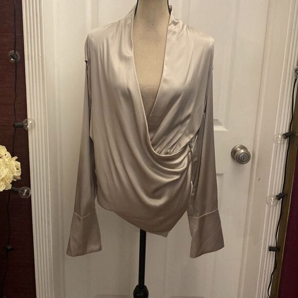 NWT Et Ochs Elegant silk  Women's Drape Top, L - Picture 5 of 14